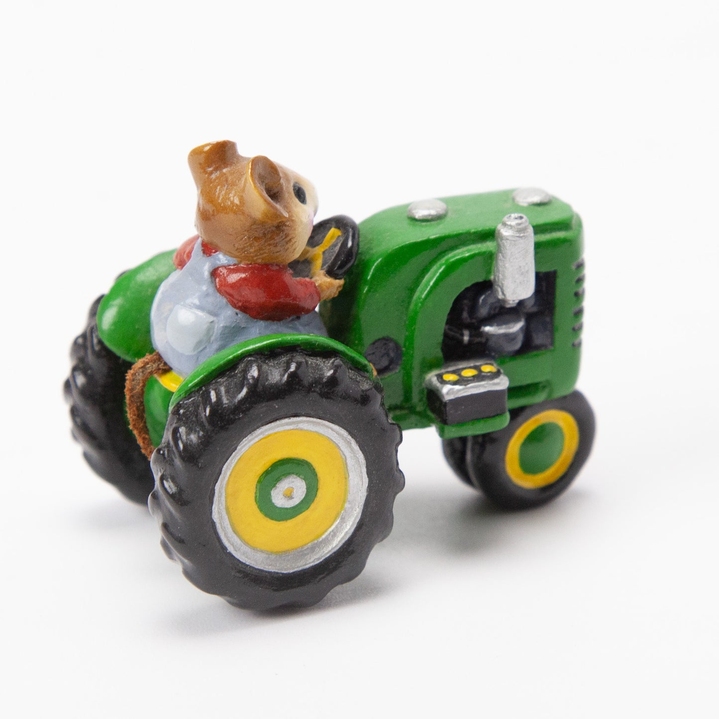 Wee Forest Folk M-133 Field Mouse Green Tractor Figure with Box