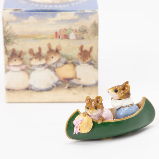 Wee Forest Folk MS-11 Two in a Canoe 1981 Green Canoe with Box