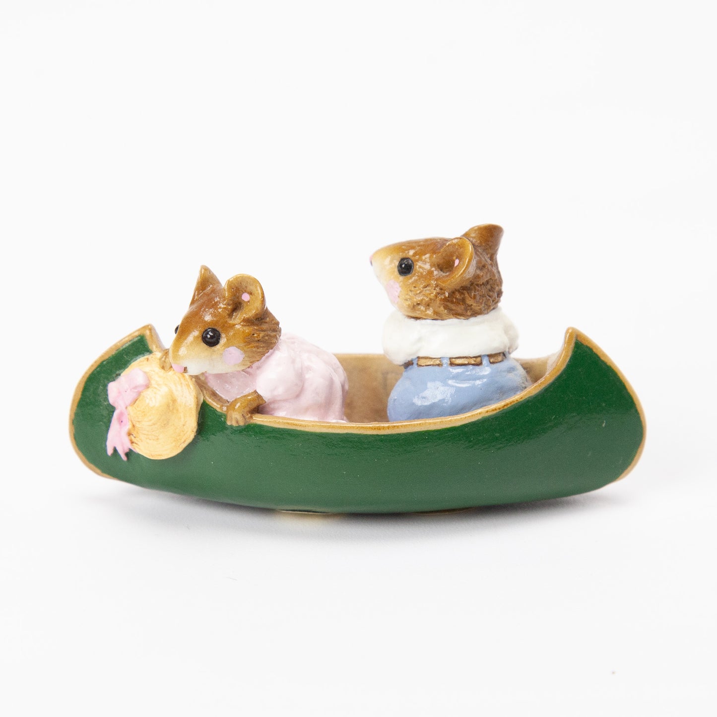Wee Forest Folk MS-11 Two in a Canoe 1981 Green Canoe with Box