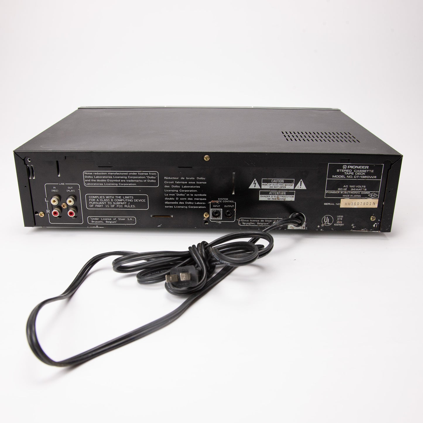 Vintage Pioneer CT-1380WR Double Cassette Deck
