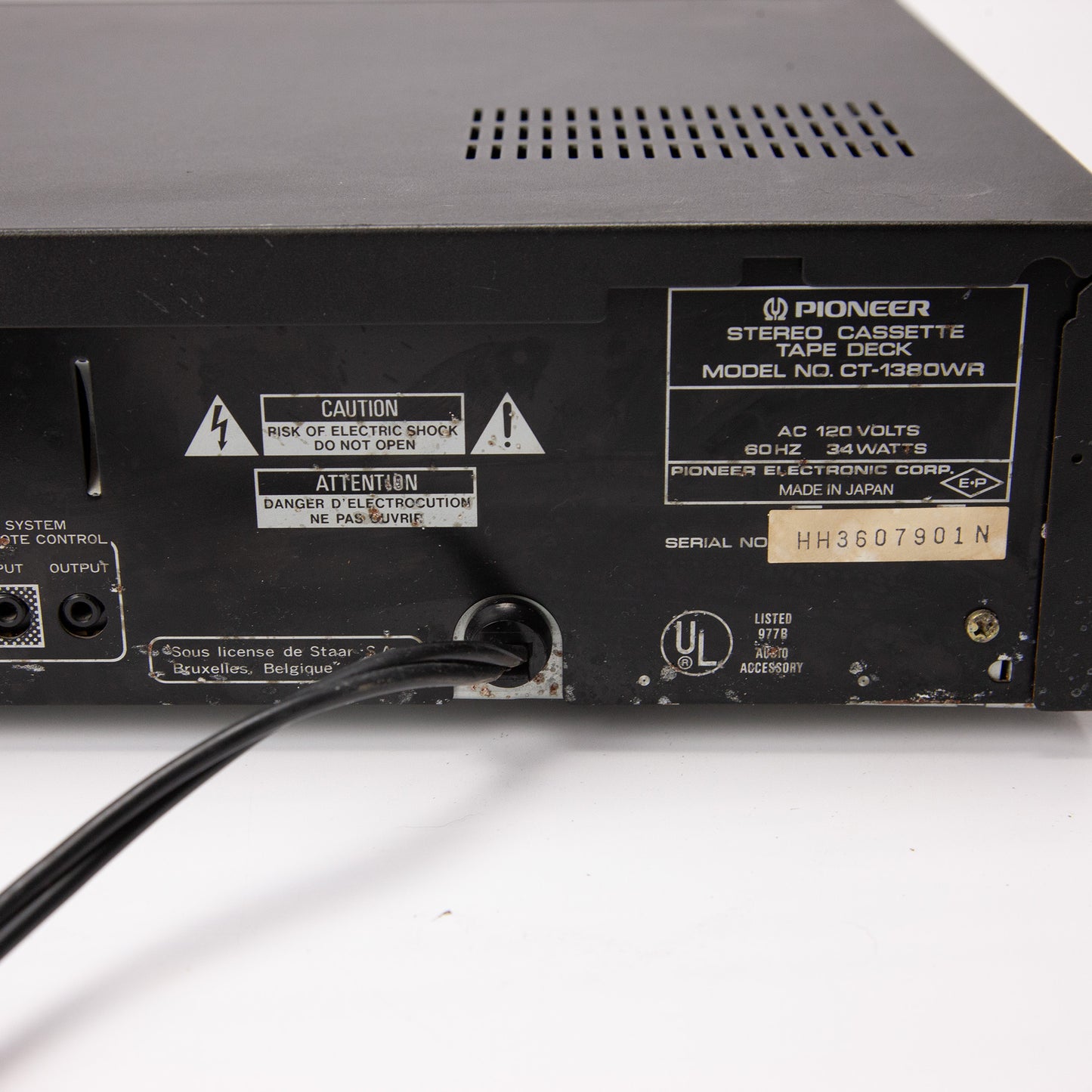 Vintage Pioneer CT-1380WR Double Cassette Deck