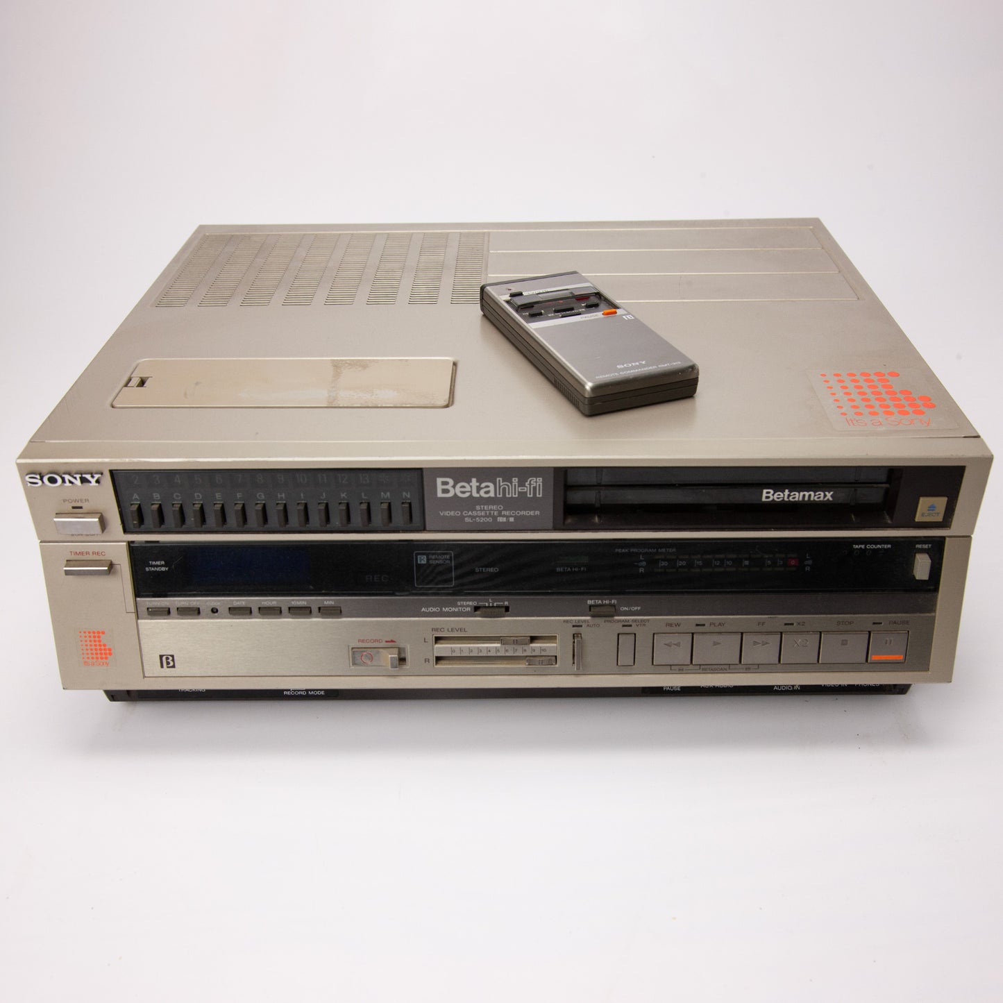 Sony SL-5200 Betamax Hi-Fi Stereo VCR with Remote - Parts Repair