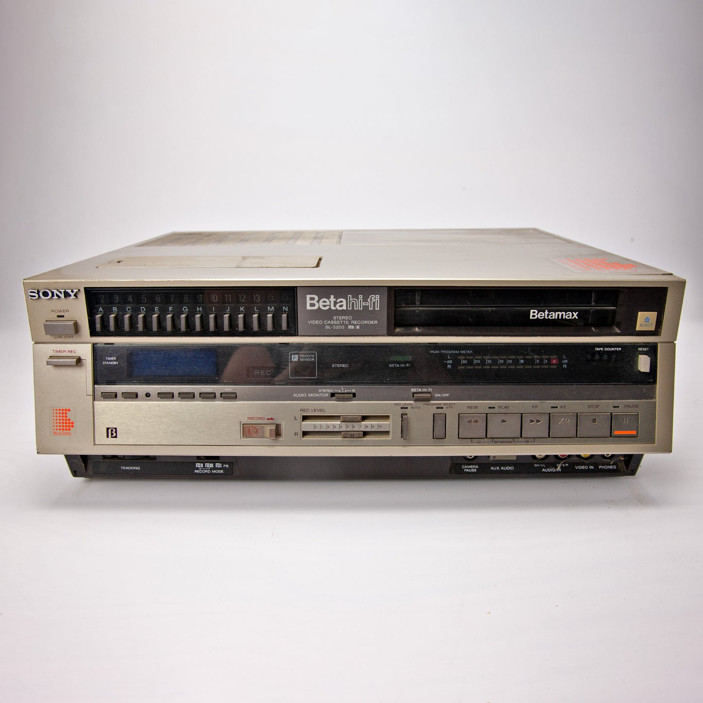 Sony SL-5200 Betamax Hi-Fi Stereo VCR with Remote - Parts Repair