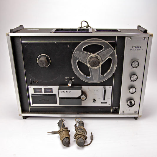 Sony TC-260 Reel to Reel Tape Recorder w Mics - Parts or Repair