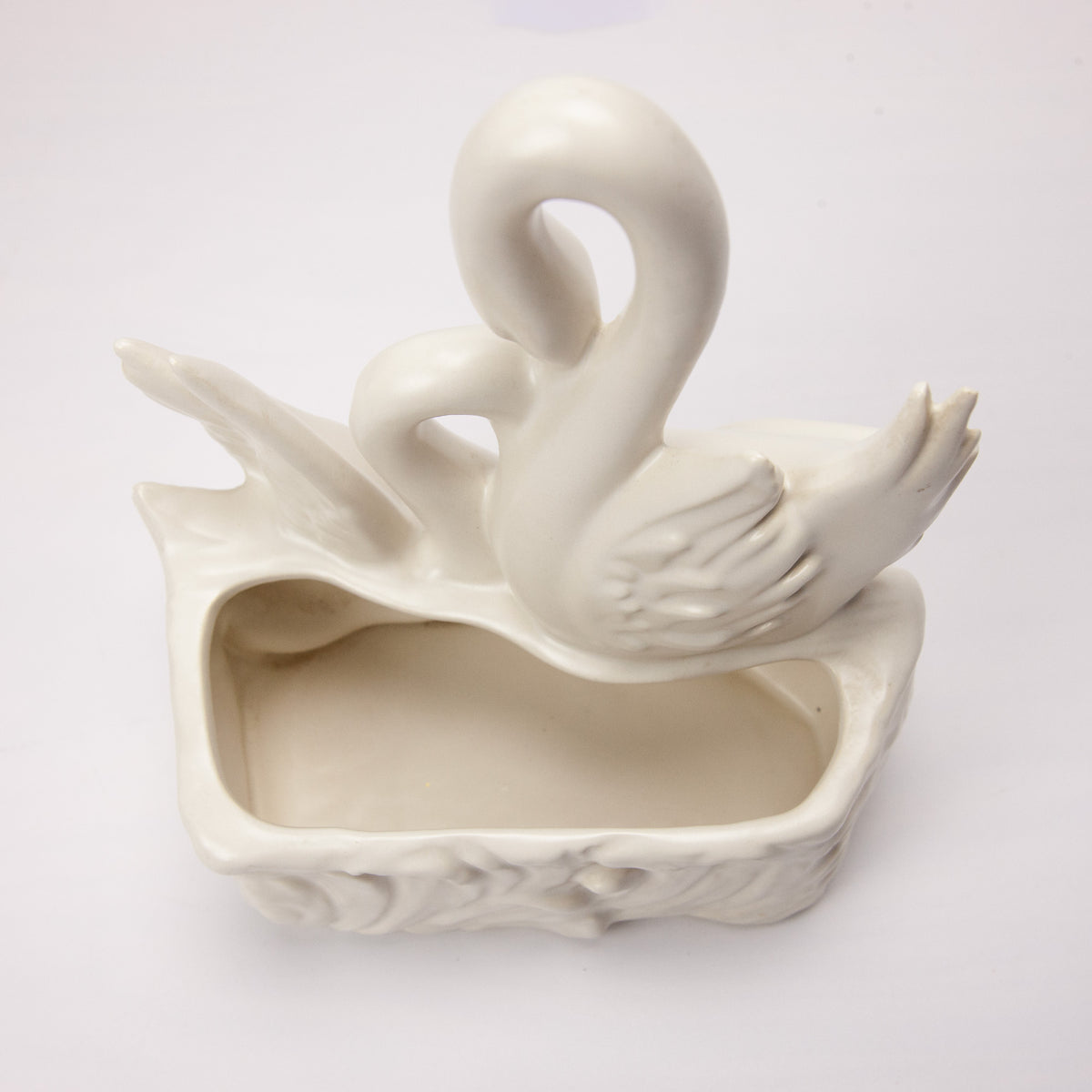 Vintage White Swan Lovebird Planter Ceramic Pottery