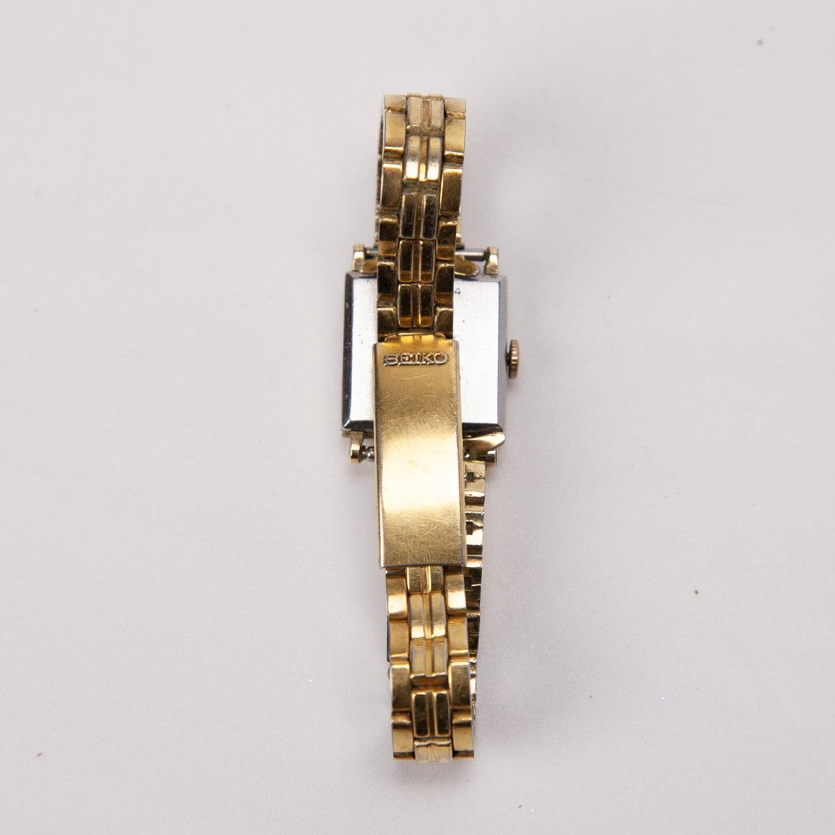 1950s Bulova Women's Tank Style Wind Up Watch Roman Numerals Seiko Band