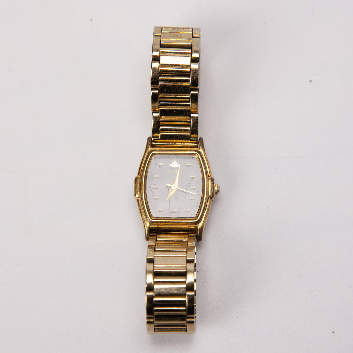 Seiko Women's V407-6250 Black Face Gold Tone Watch - Parts Repair