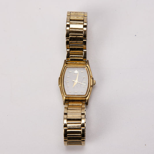 Seiko Women's V407-6250 Black Face Gold Tone Watch - Parts Repair