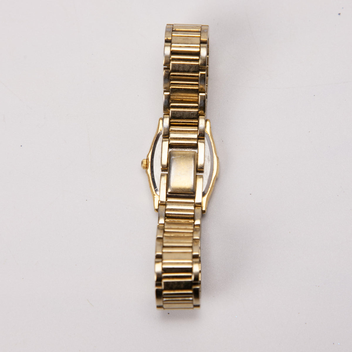 Seiko Women's V407-6250 Black Face Gold Tone Watch - Parts Repair