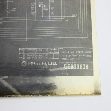 1967 Hitachi HV and AC Power Supply Electron Microscope Schematic Diagrams Set of 4