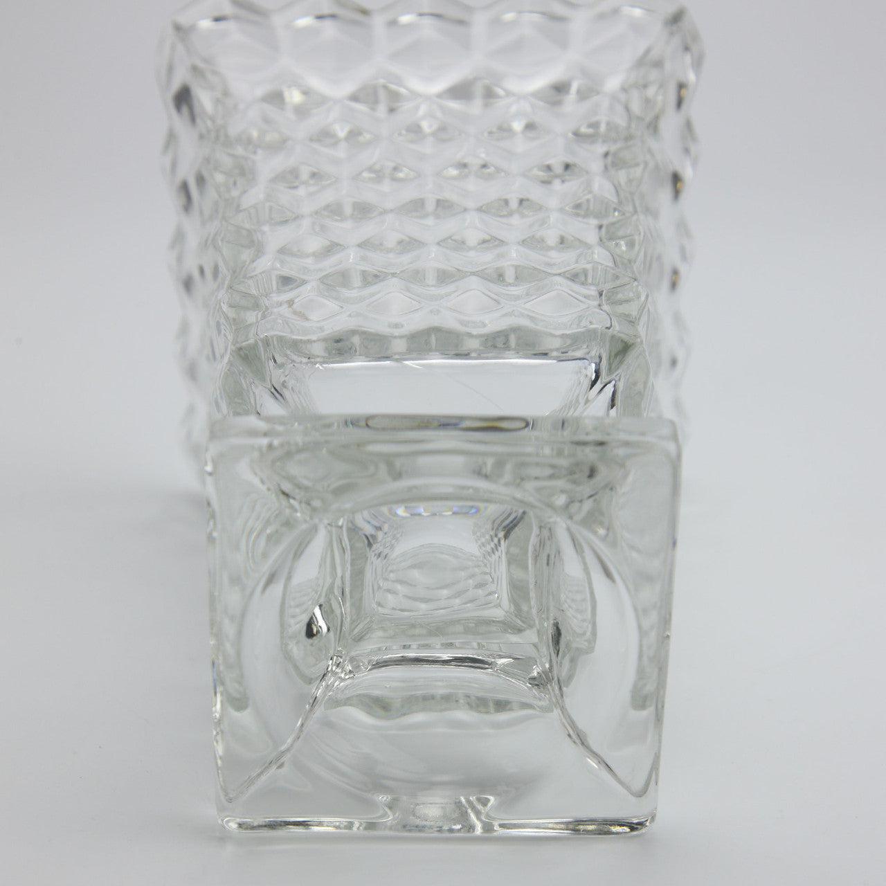 Vintage Heavy Lead Crystal Fostoria American Square-Footed Vase