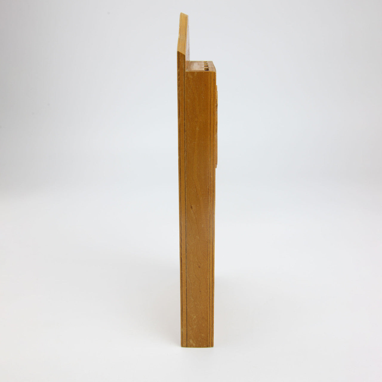 Vintage 1960s Wooden Kitchen Shopping Reminder Knife Holder Block