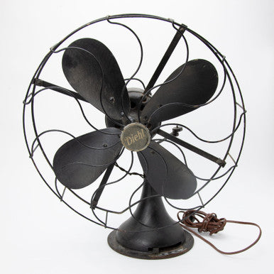Vintage Diehl Electric Cast Iron 3-Speed Fan - Parts or Repair