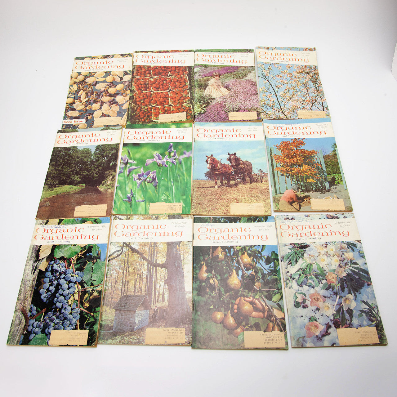 1962 Organic Gardening and Farming Magazine Complete Year Rodale Press