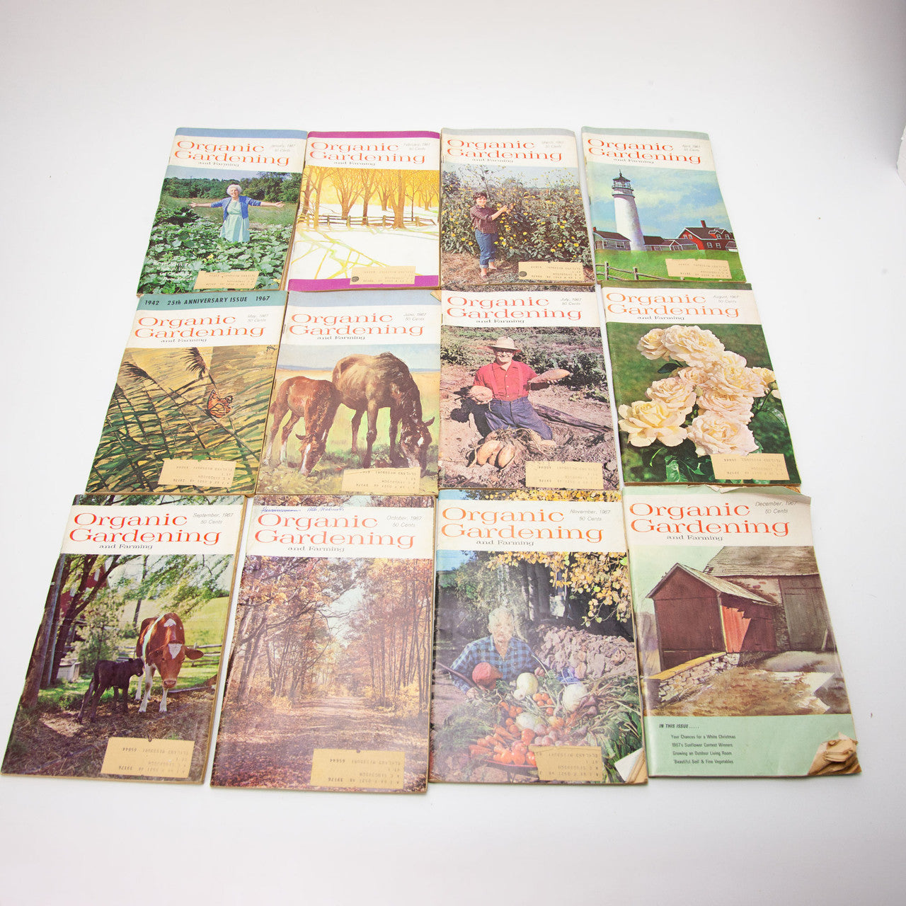 1967 Organic Gardening and Farming Magazine Complete Year Rodale Press