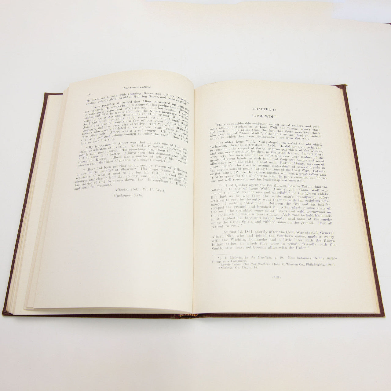 The Kiowa Indians Signed Hugh Corwin 1958 Hardcover