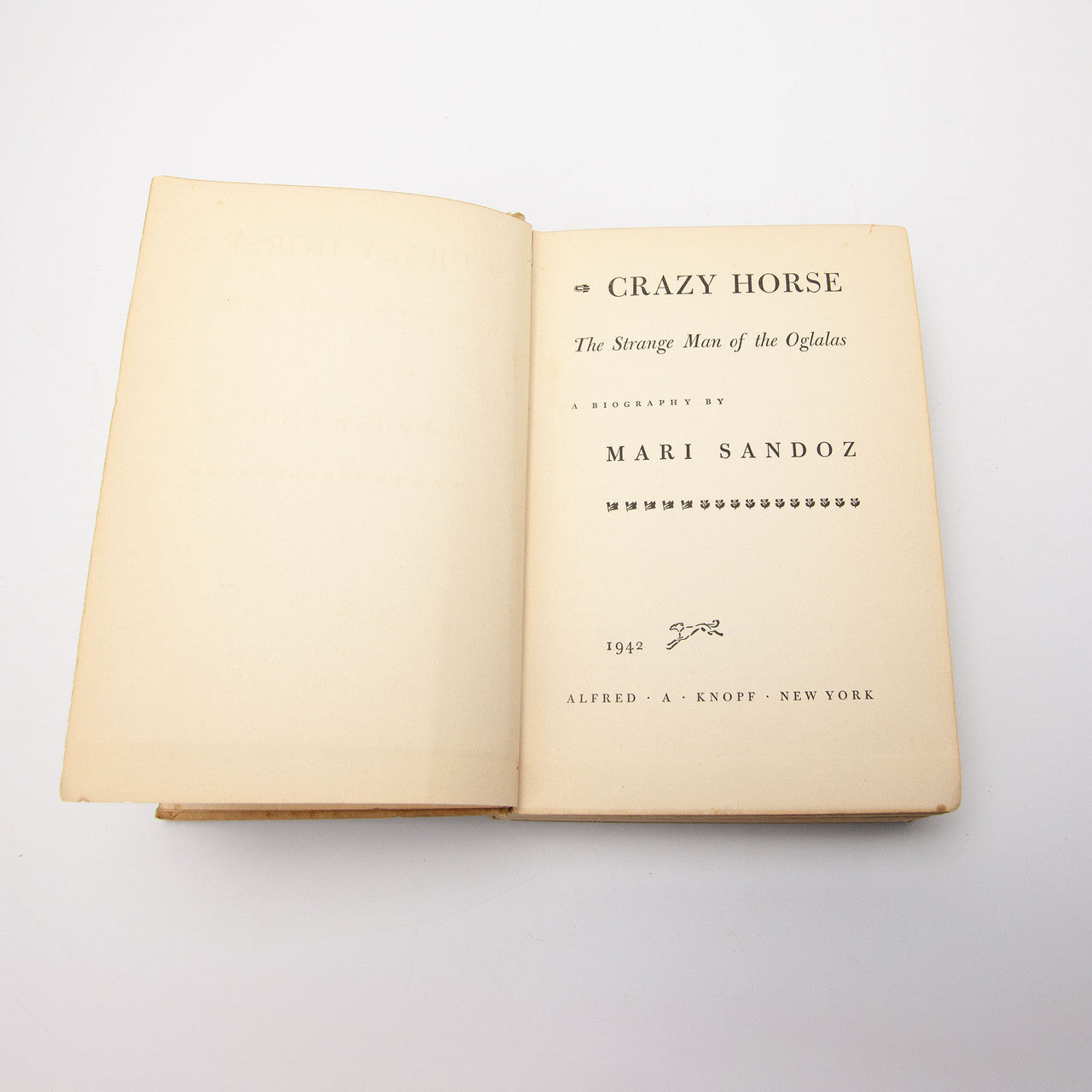 Crazy Horse The Strange Man of the Oglalas by Mari Sandoz 1942 Hardcover