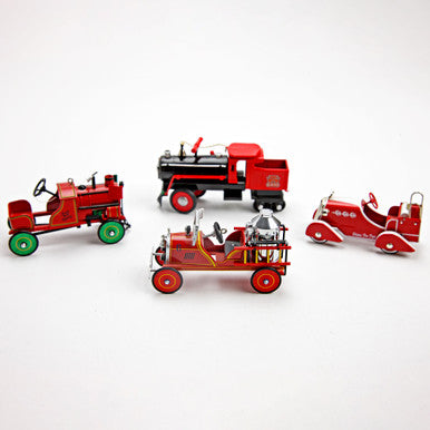 Hallmark Kiddie Car Classics and Xonex Firetruck Car Lot of 4
