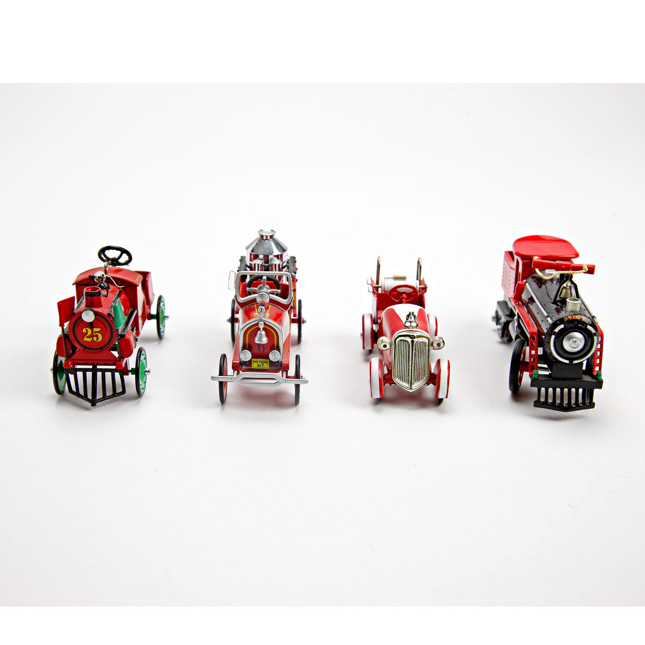 Hallmark Kiddie Car Classics and Xonex Firetruck Car Lot of 4