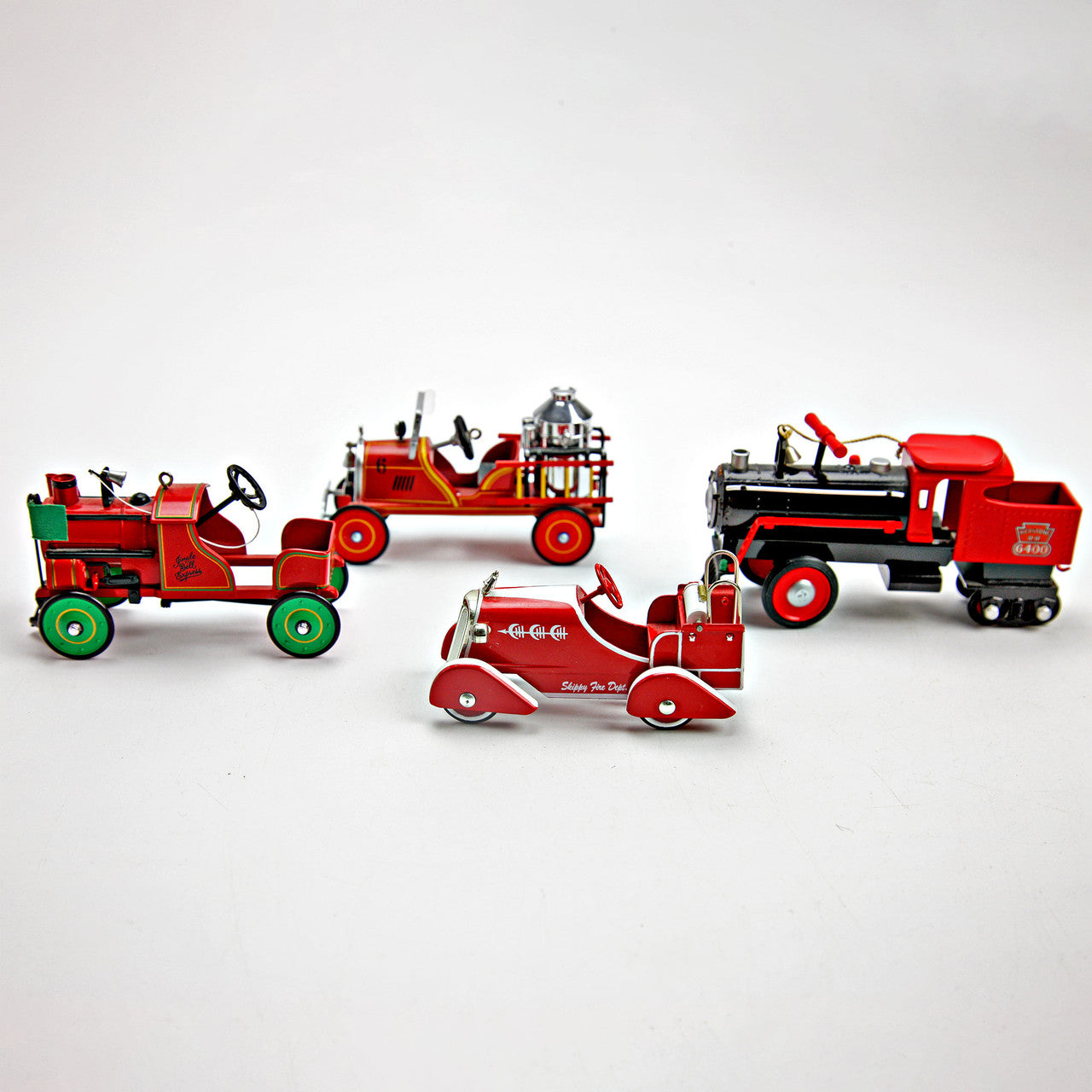 Hallmark Kiddie Car Classics and Xonex Firetruck Car Lot of 4
