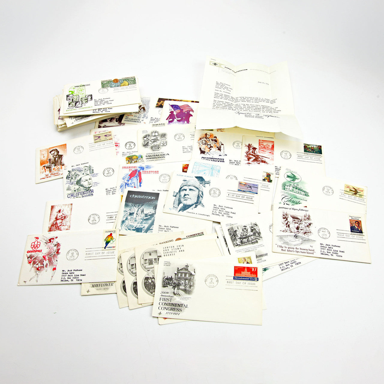 1970s First Day Cover Lot of 77 – USPS Inserts & Letters Included