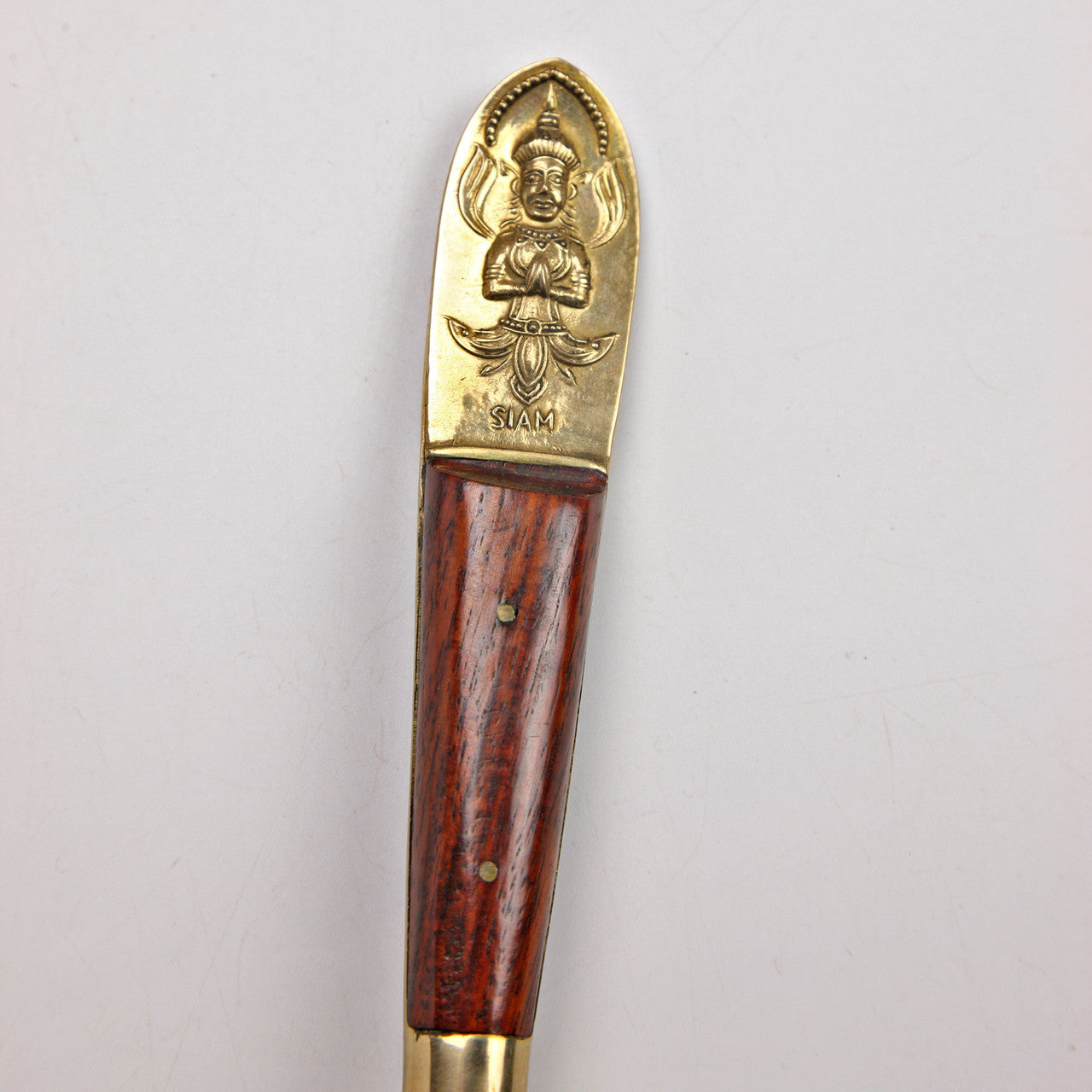 Vintage Siam Thailand Flatware Set - Brass & Teak 40-Piece
