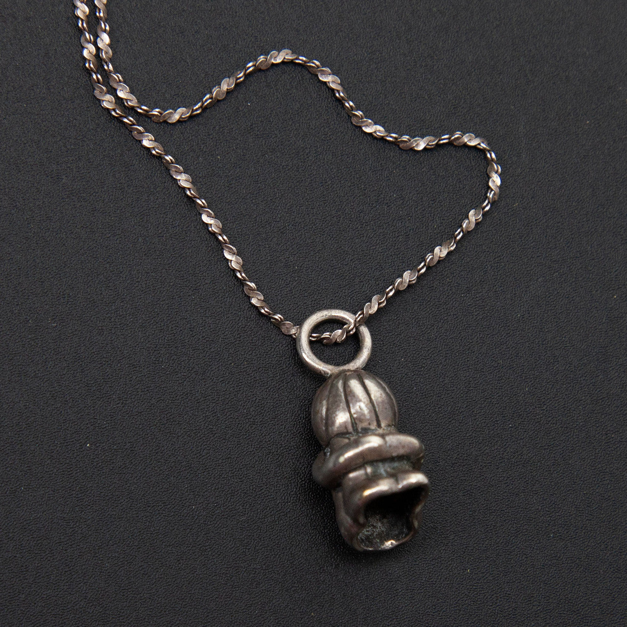 Sterling Silver Rope Chain Necklace Figure Pendant 30in