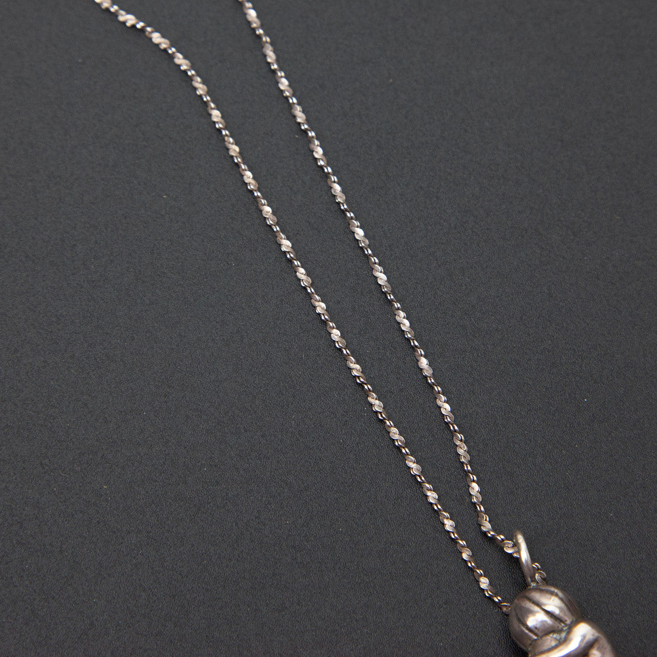 Sterling Silver Rope Chain Necklace Figure Pendant 30in