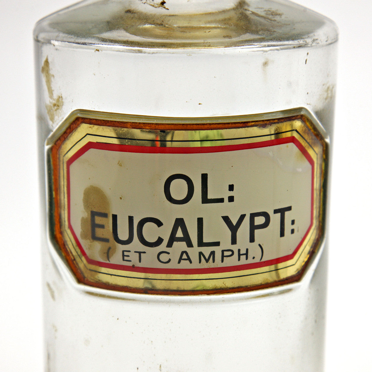 Vintage Apothecary Glass Bottles – Eucalypt & Camphor Labels – Early 20th Century
