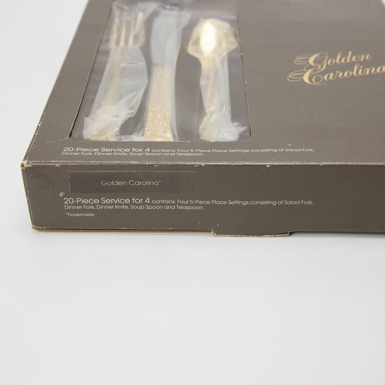 Vintage Oneida Golden Carolina Flatware Set 4 Serving