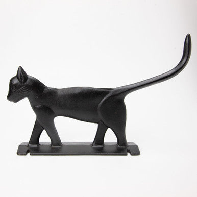 Cast Iron Black Cat Boot Scraper Doorstop