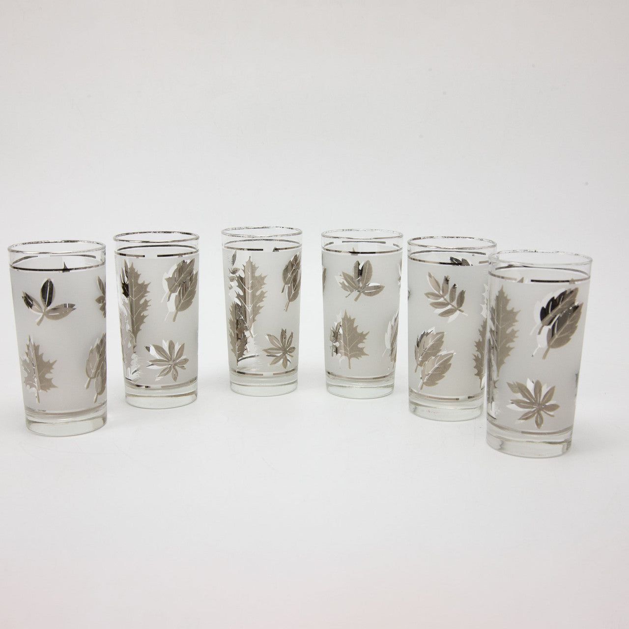 Vintage Libbey Mid Century Modern Frosted Highball Glasses Set of 6