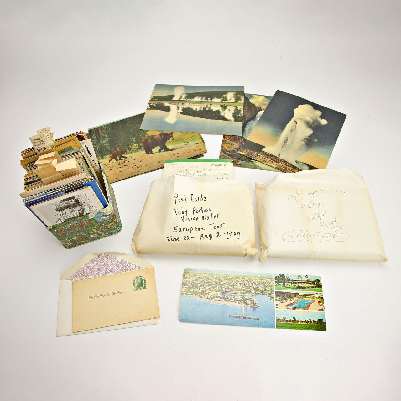 Lot of 1960s–70s Travel Postcards Europe Orient USA Snapshots & Canvas Cards