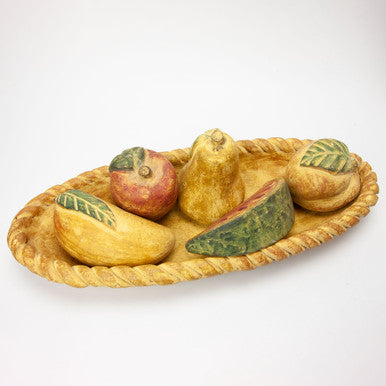 Mexican Terracotta Hand-Painted Fruit Bowl Decor Piece 23"