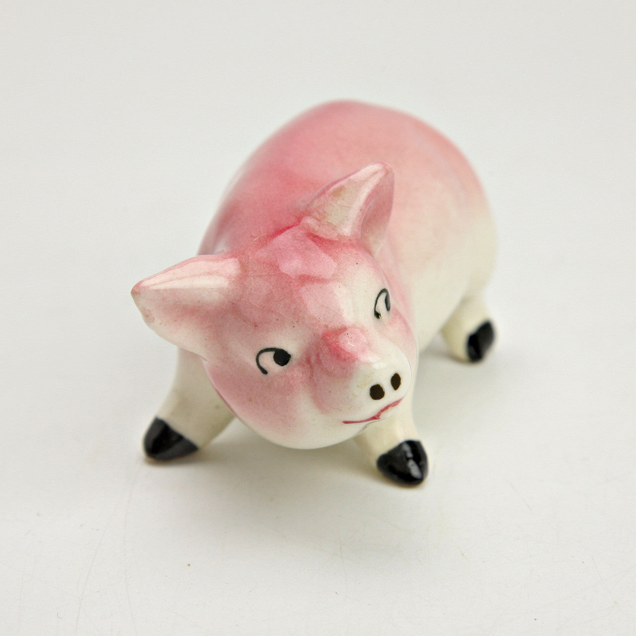 Vintage Japan Porcelain Mama Pig & 6 Piglets Figurine Farmhouse Pig Collectible