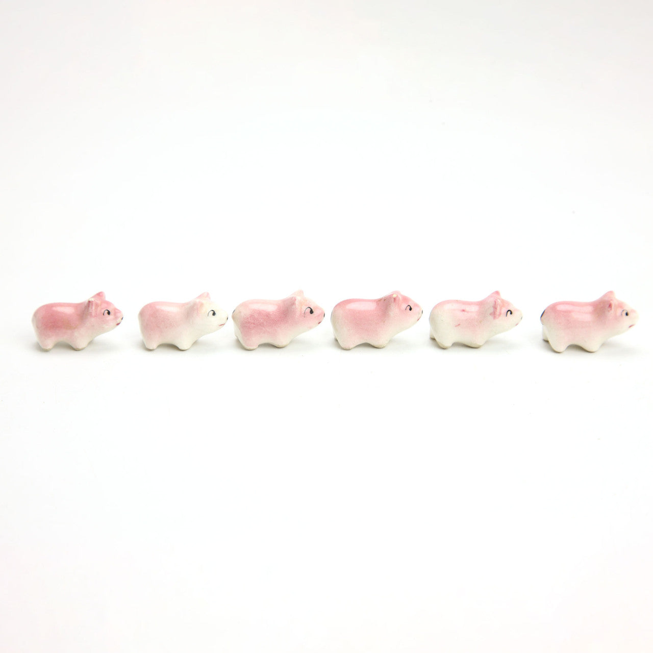Vintage Japan Porcelain Mama Pig & 6 Piglets Figurine Farmhouse Pig Collectible