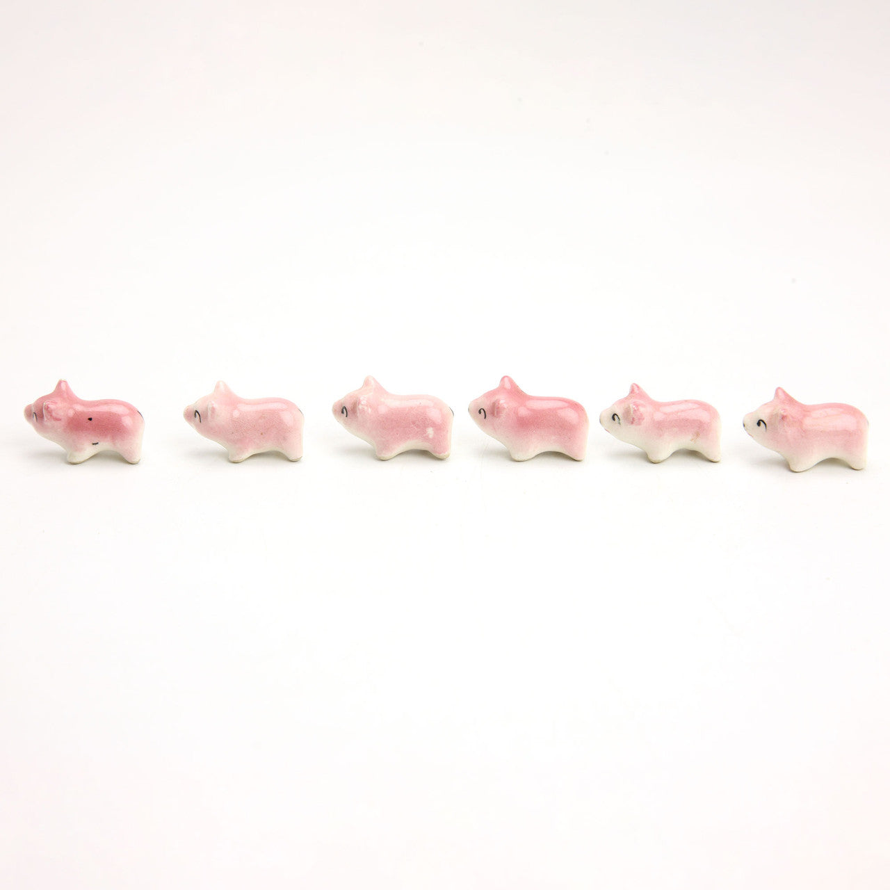 Vintage Japan Porcelain Mama Pig & 6 Piglets Figurine Farmhouse Pig Collectible