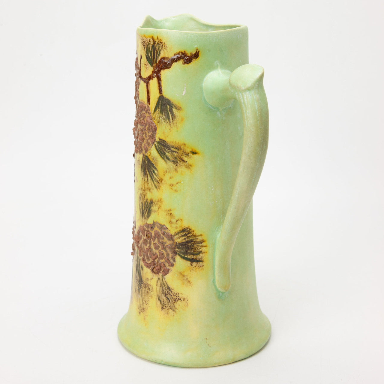 MCM Garland Ceramics Green Pine Cone Ceramic Pitcher