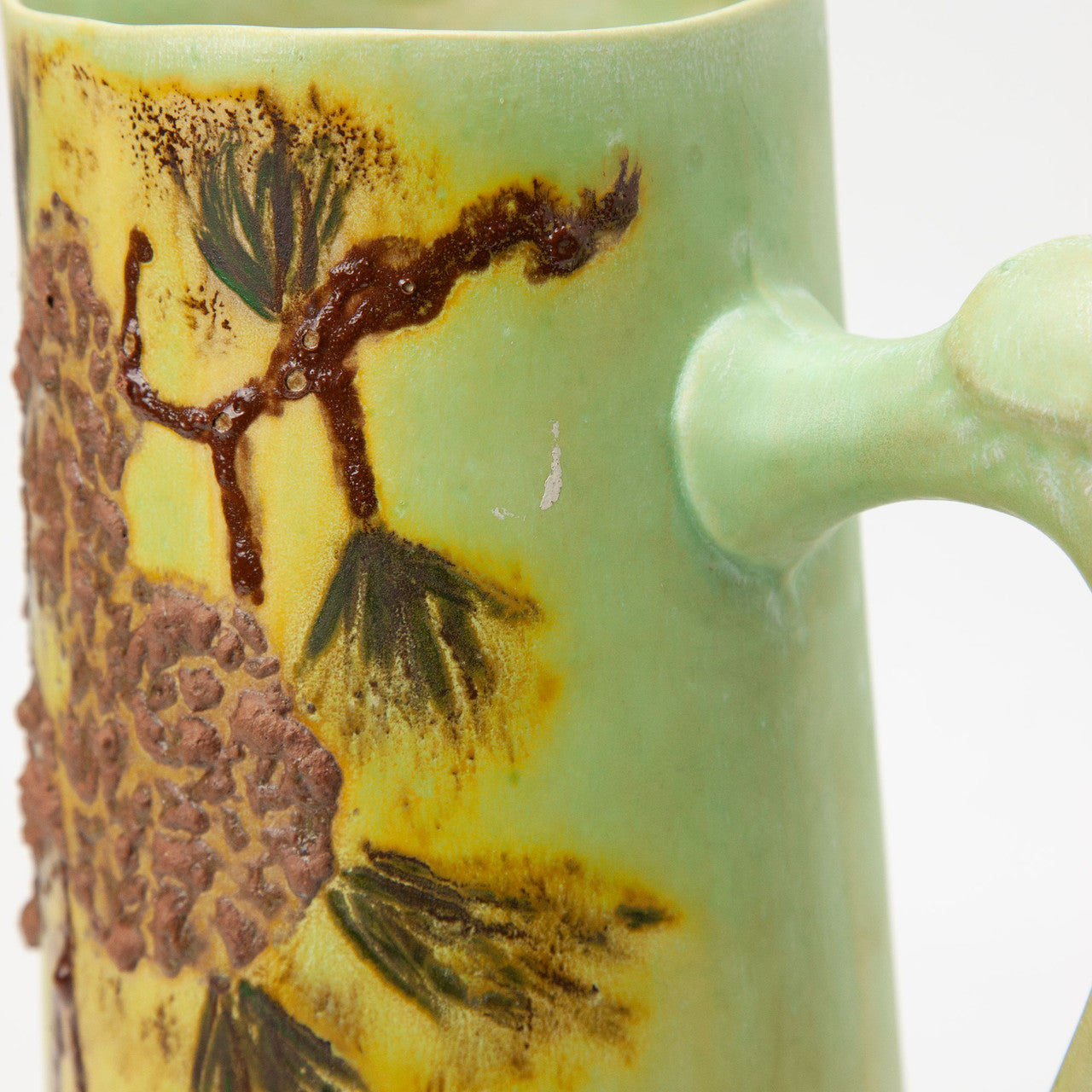 MCM Garland Ceramics Green Pine Cone Ceramic Pitcher