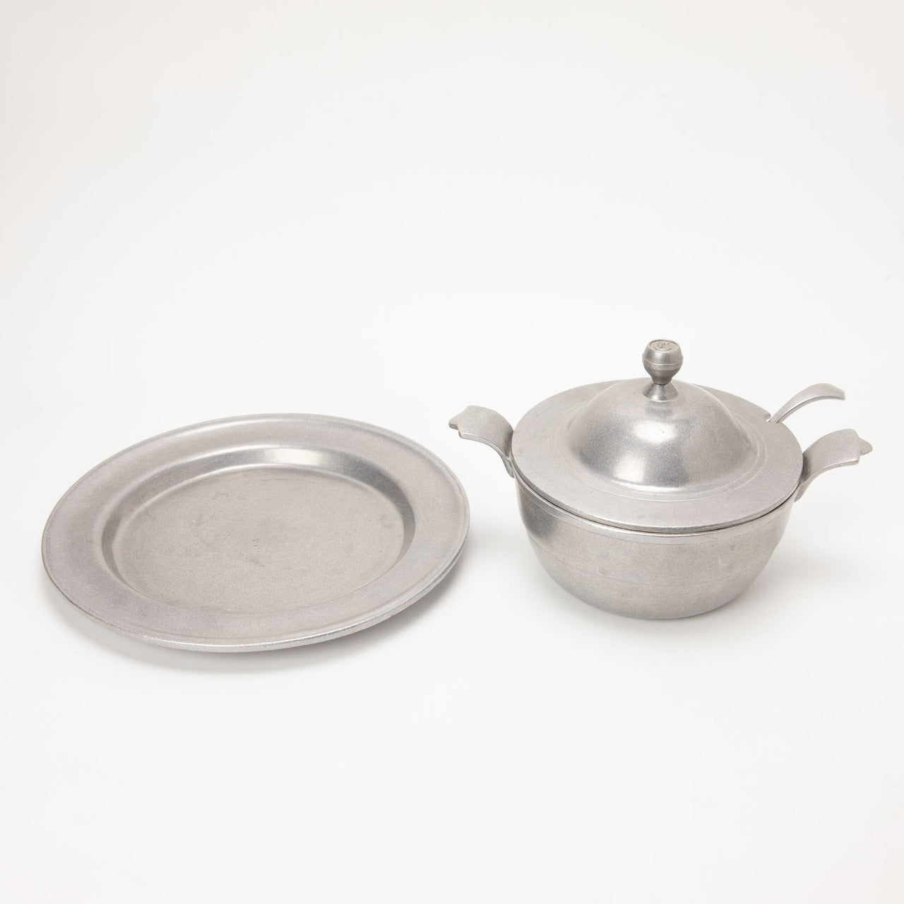 Carson Pewter Soup Tureen with Ladle and Charger Platter