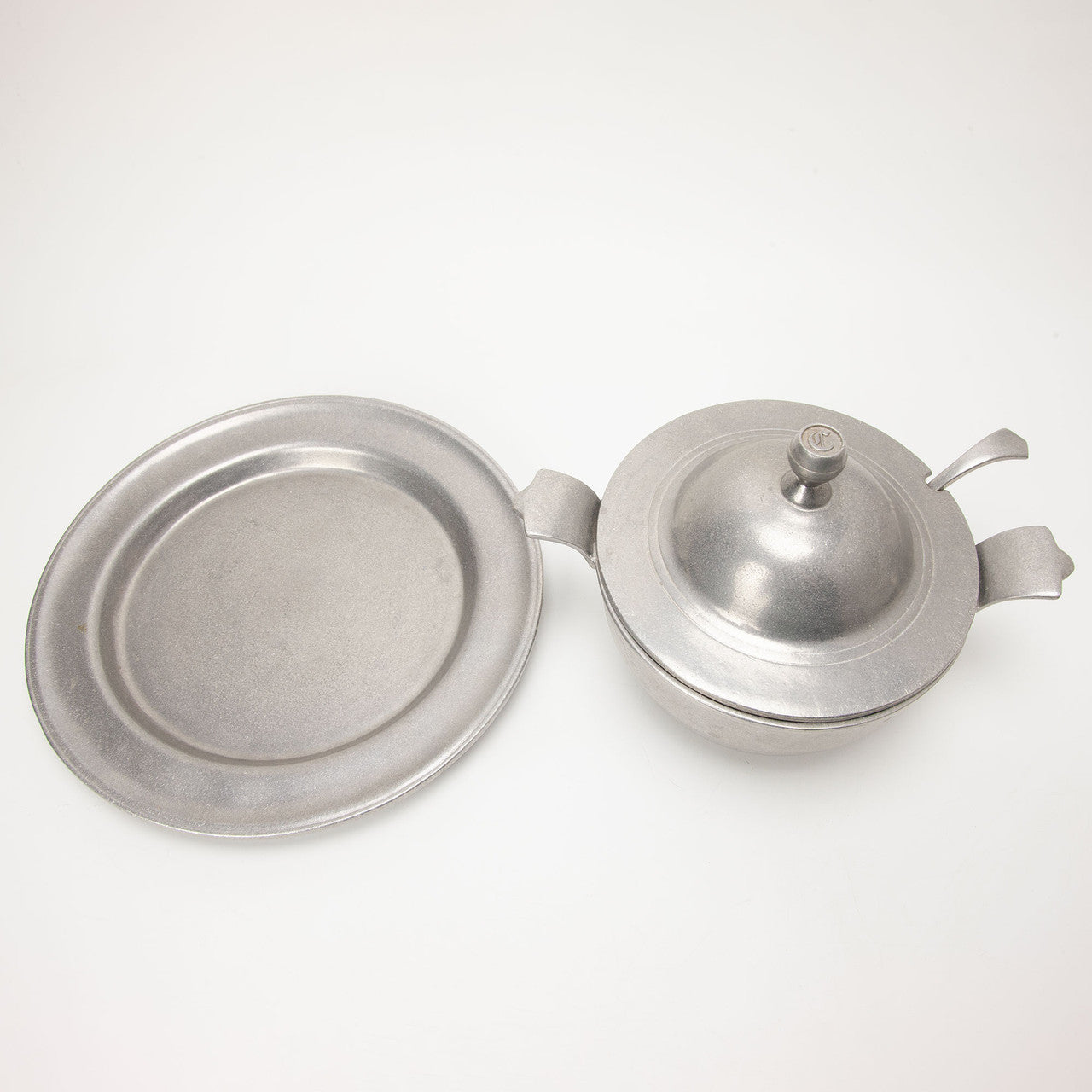 Carson Pewter Soup Tureen with Ladle and Charger Platter