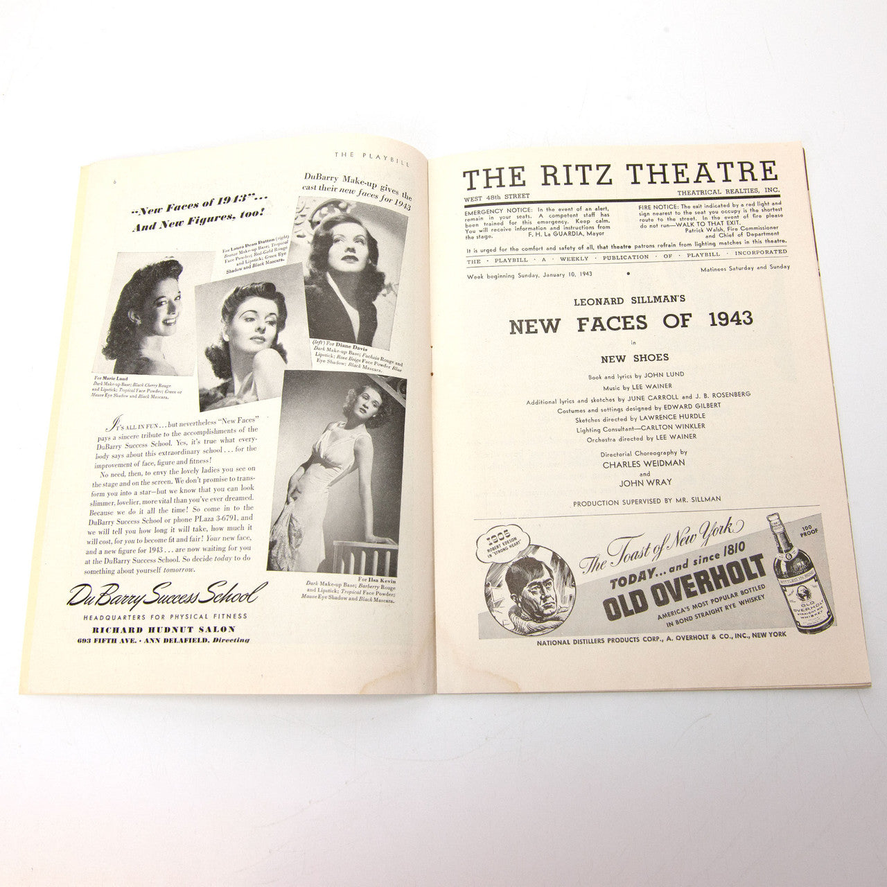 1940s 1950s Theater Playbills Lot with Vaudeville Ticket
