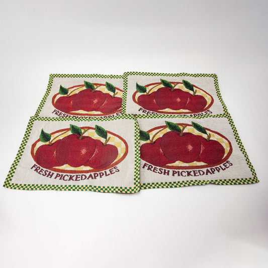 Vintage Apple Check Farmhouse Placemats Set of 4