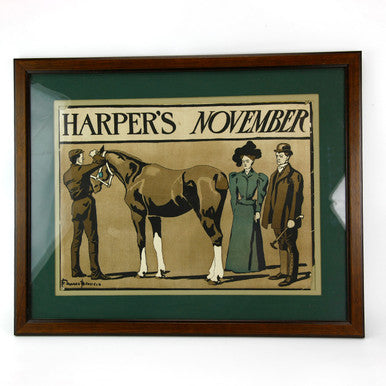 Framed Edward Penfield Lithograph - Harper's November 1897