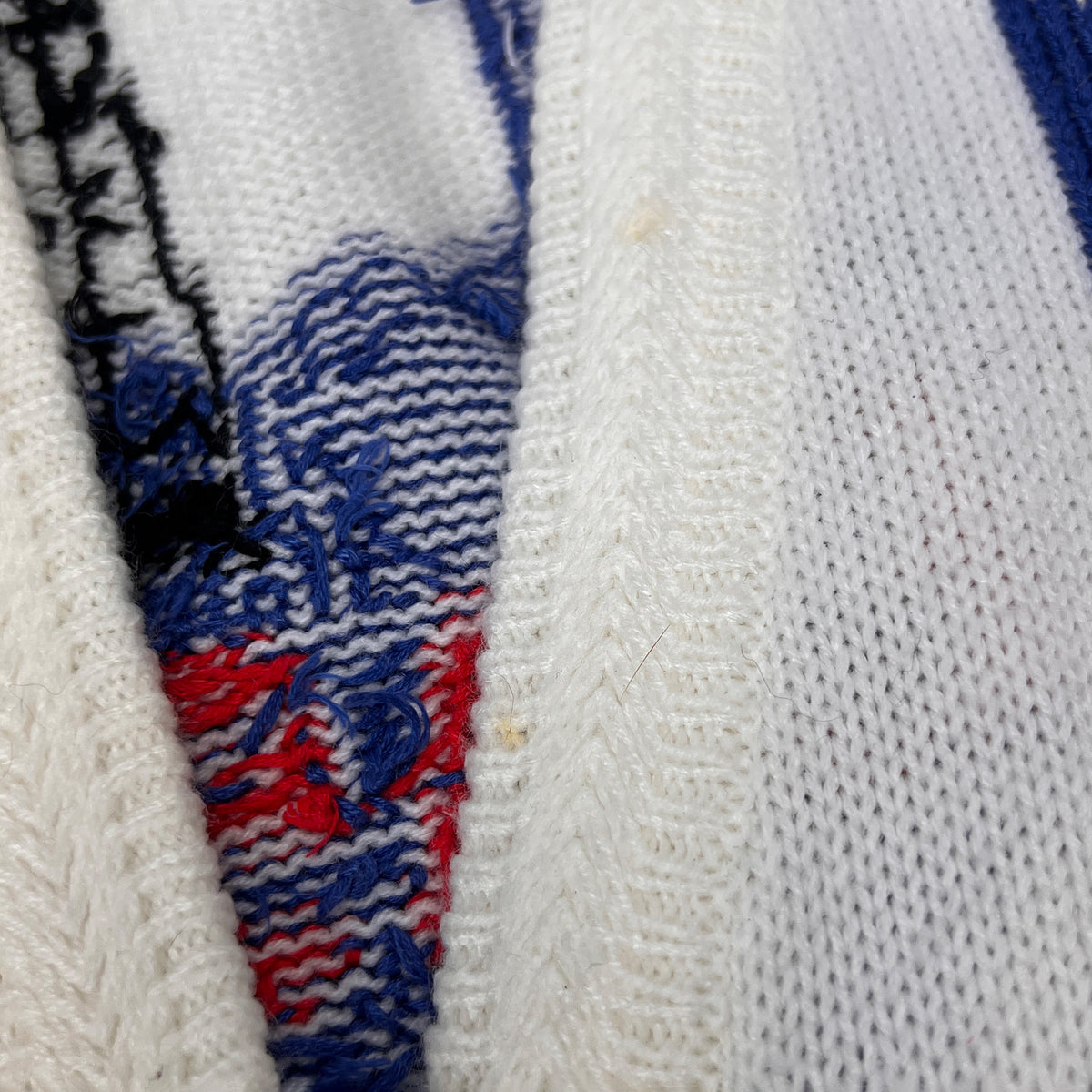 Vintage Texas Theme Acrylic Cardigan Embroidered Sweater L/XL