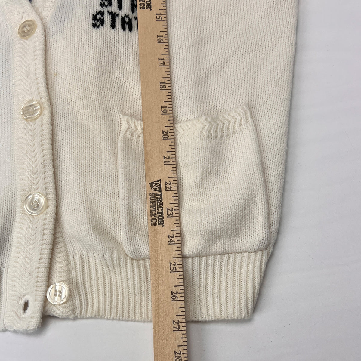 Vintage Texas Theme Acrylic Cardigan Embroidered Sweater L/XL
