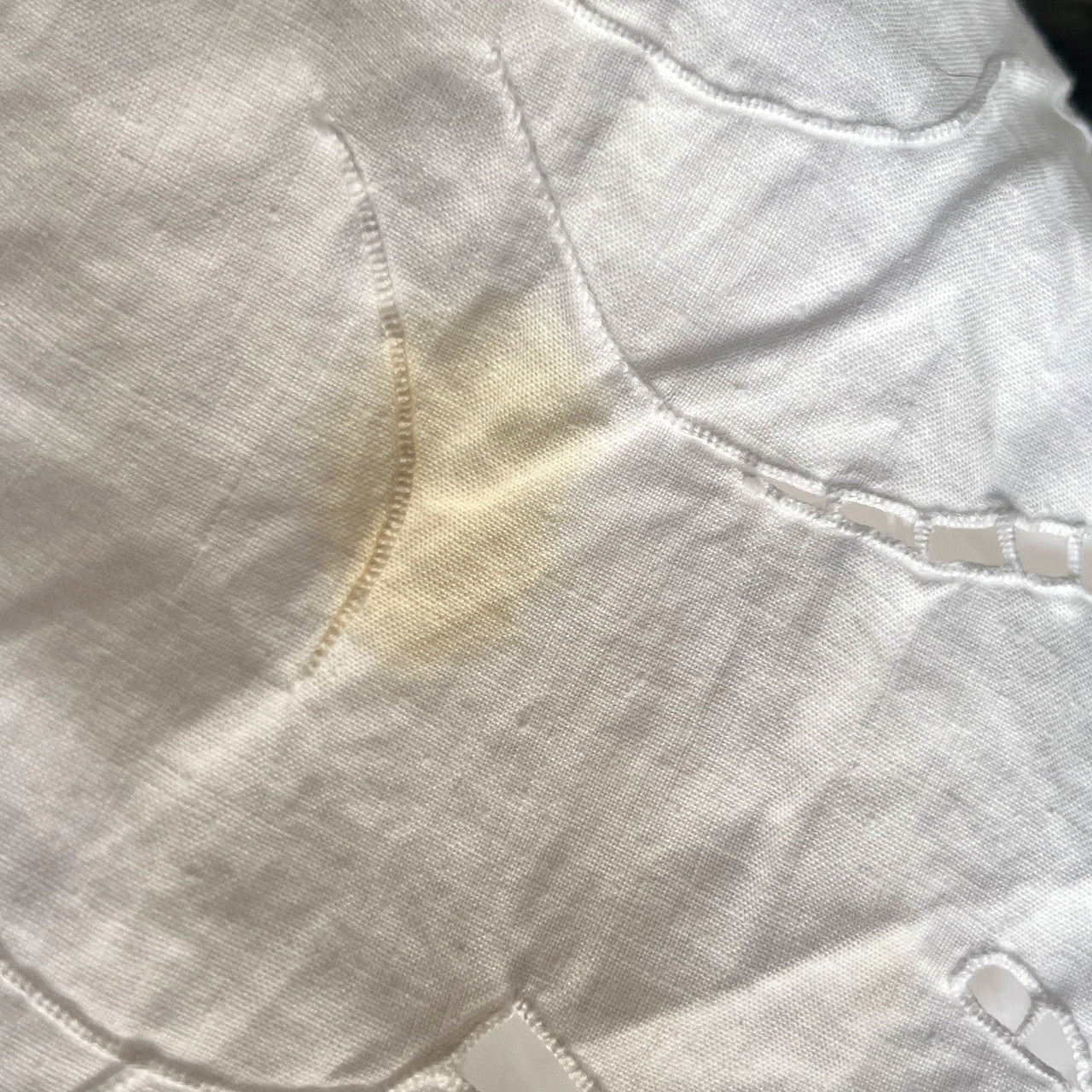 Vintage Madeira Cutwork Embroidered Tablecloth with 10 Napkins 77x62