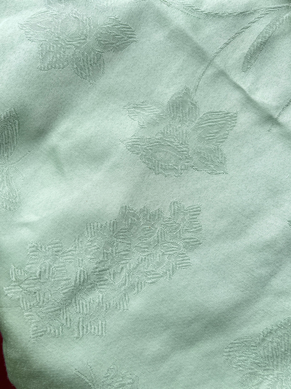 Damask Floral Butterfly Round Tablecloth Reversible Rayon Blend 66in