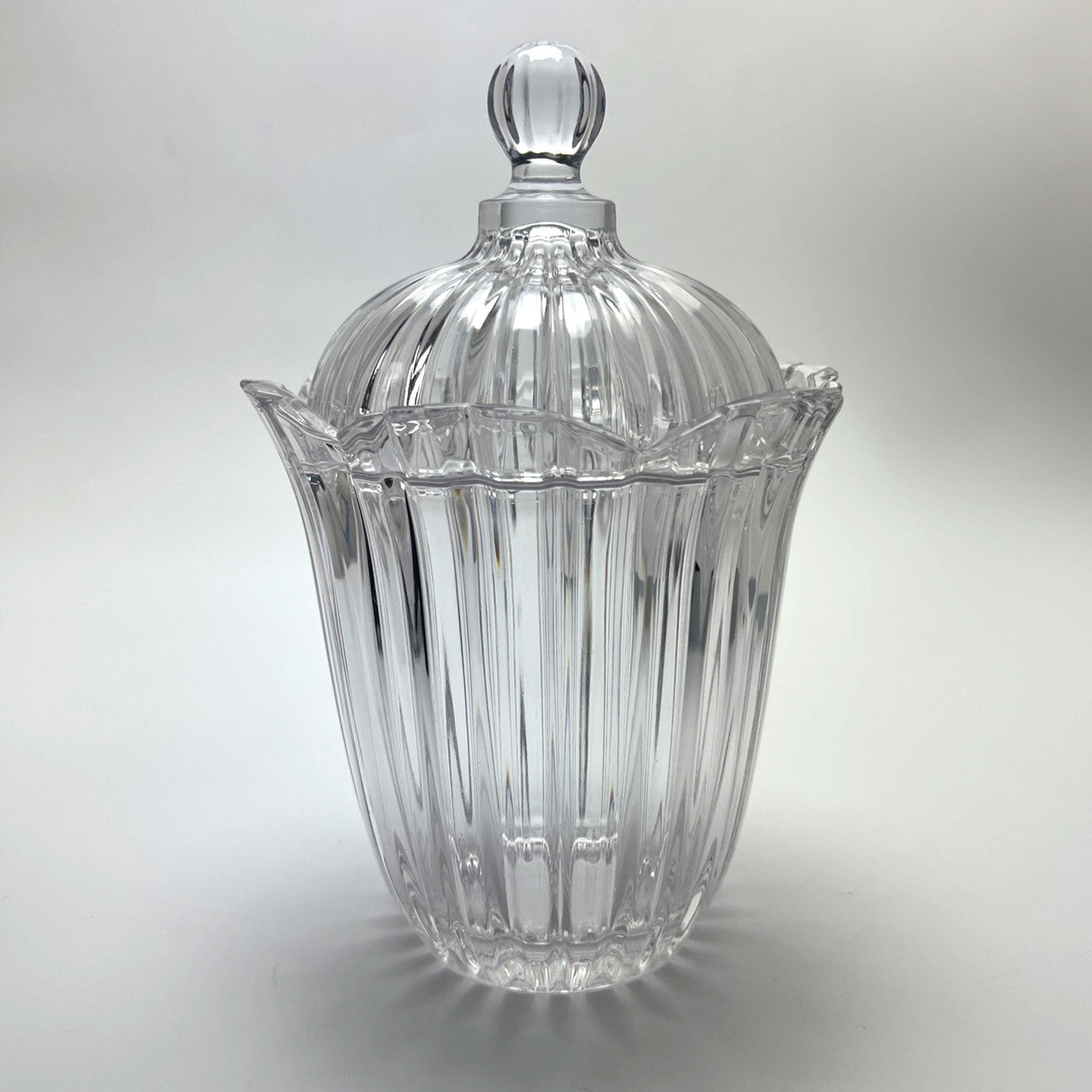 Vintage Glass Candy Biscuit Jar with Lid