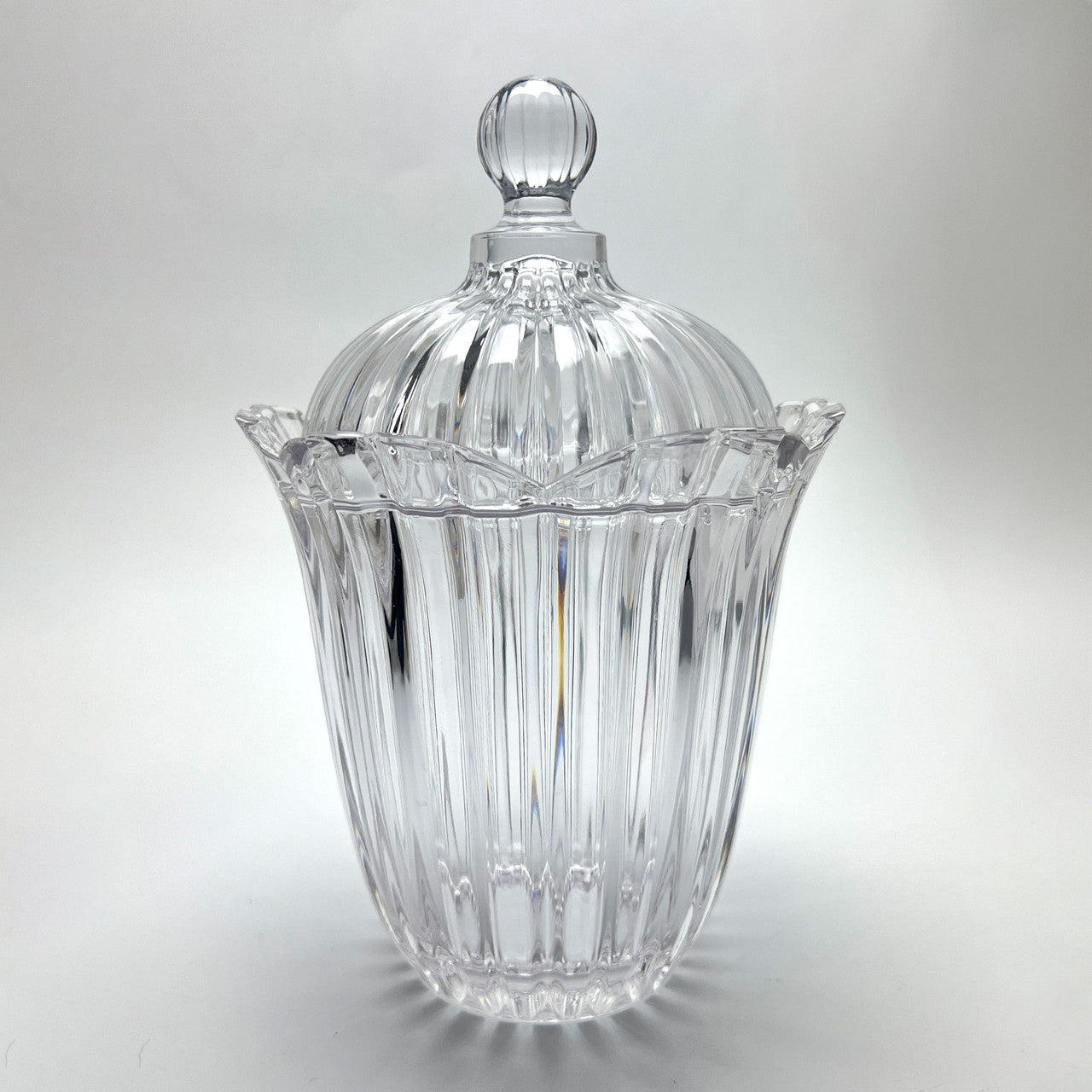 Vintage Glass Candy Biscuit Jar with Lid